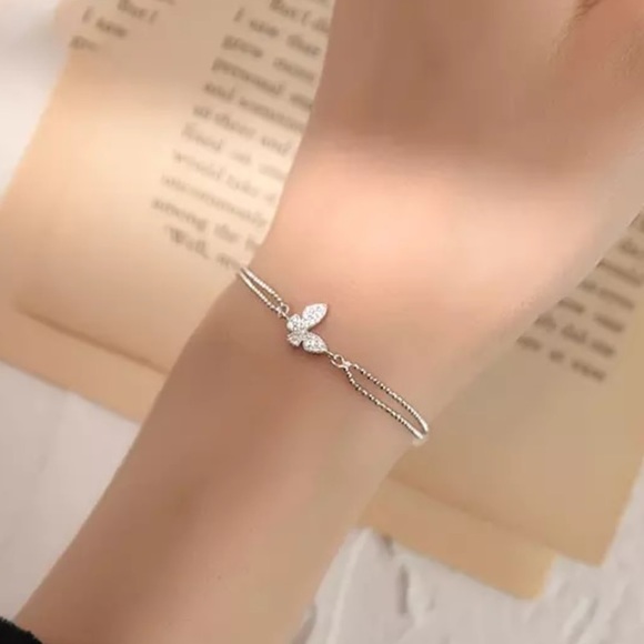 NEW 925 STERLING SILVER BUTTERFLY BRACELET, NICE BRACELET, CUTE BRACELET - Picture 5 of 5